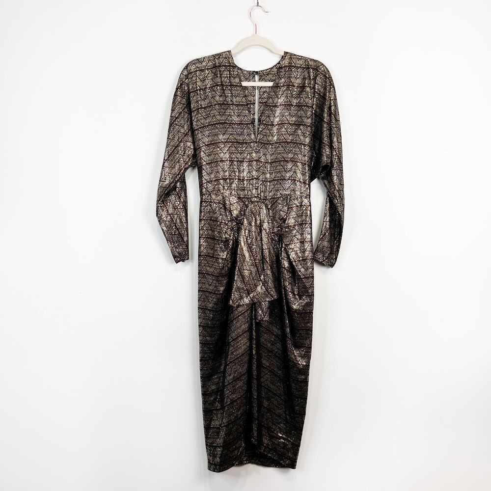 Vintage Flor Gold and black party dress 80s 70s Size Extra Small / Small - Picture 5 of 11